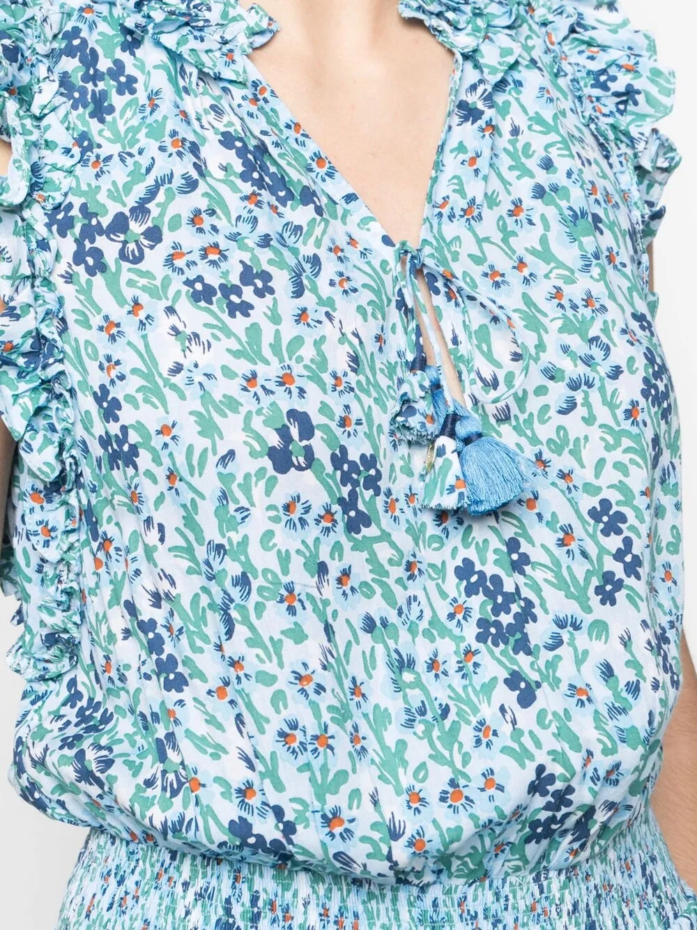 фото Poupette st barth короткое платье-трапеция с цветочным принтом