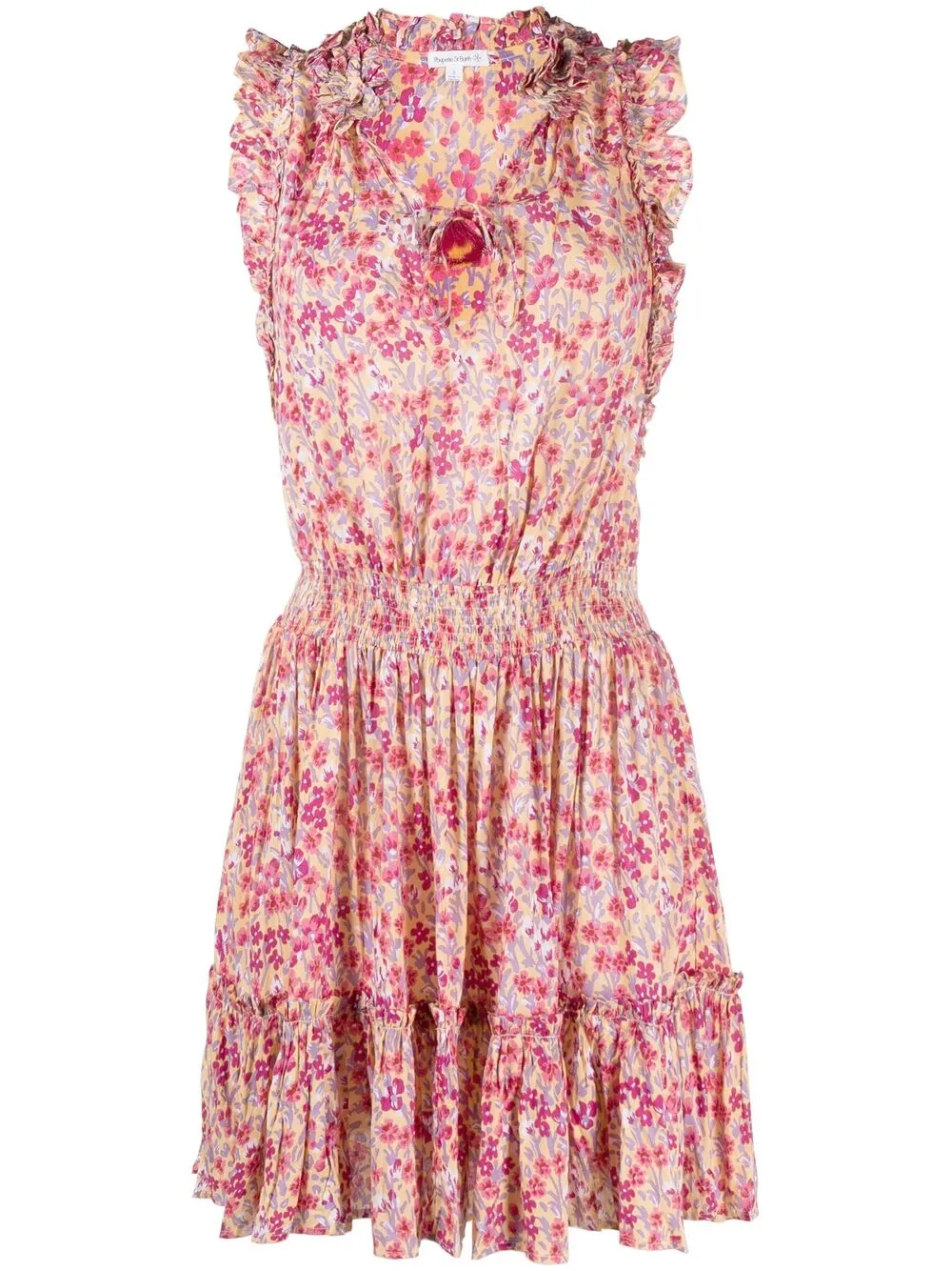 фото Poupette st barth короткое платье-трапеция с цветочным принтом