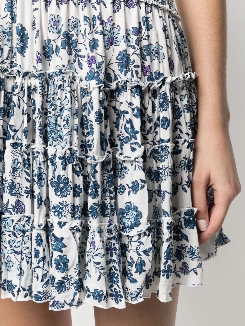 фото Poupette st barth платье миди с открытыми плечами и цветочным принтом