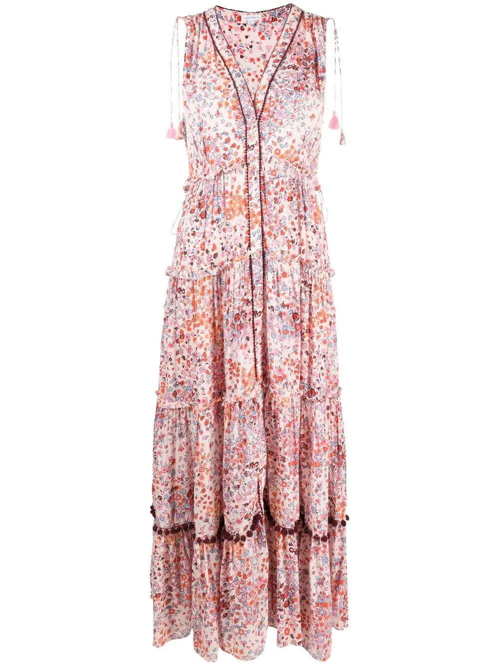 фото Poupette st barth расклешенное платье макси без рукавов