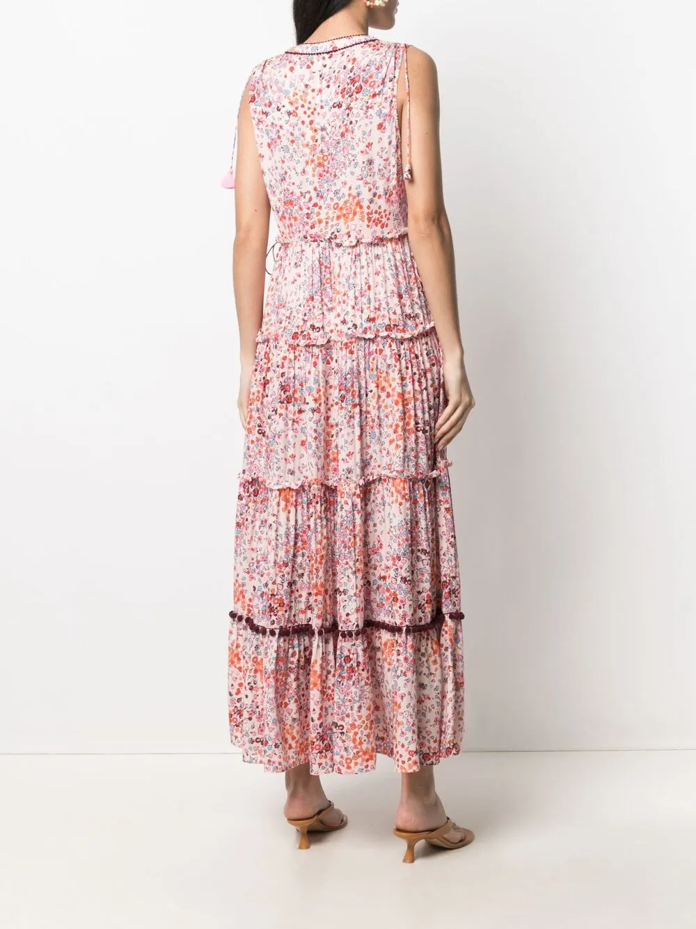 фото Poupette st barth расклешенное платье макси без рукавов