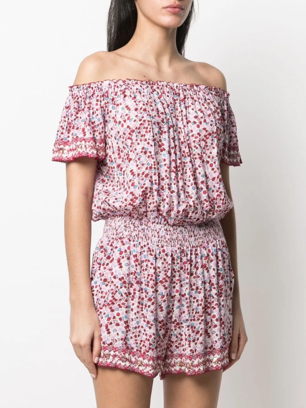 фото Poupette st barth комбинезон с принтом и u-образным воротником