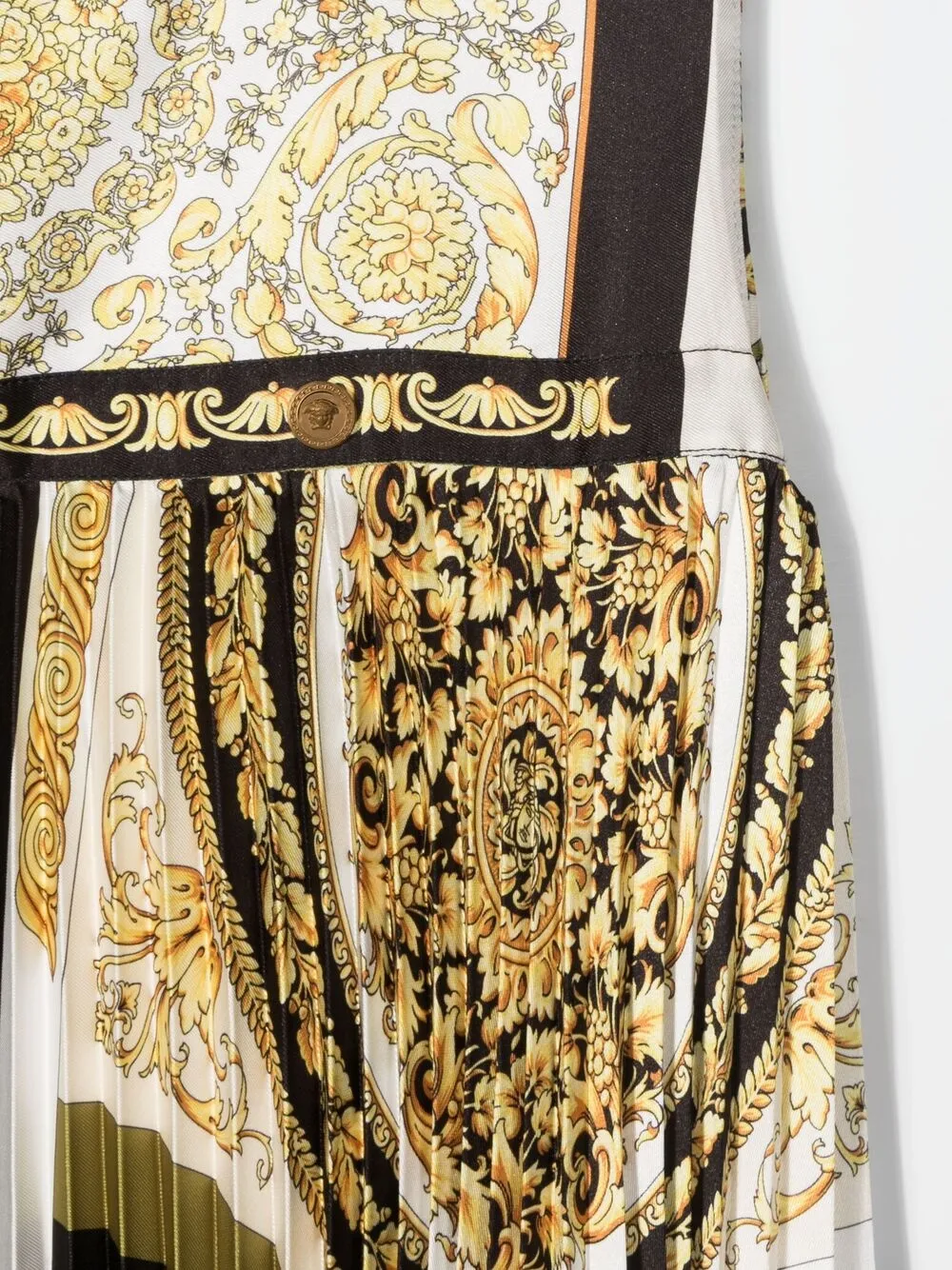 фото Versace kids плиссированное платье с принтом barocco