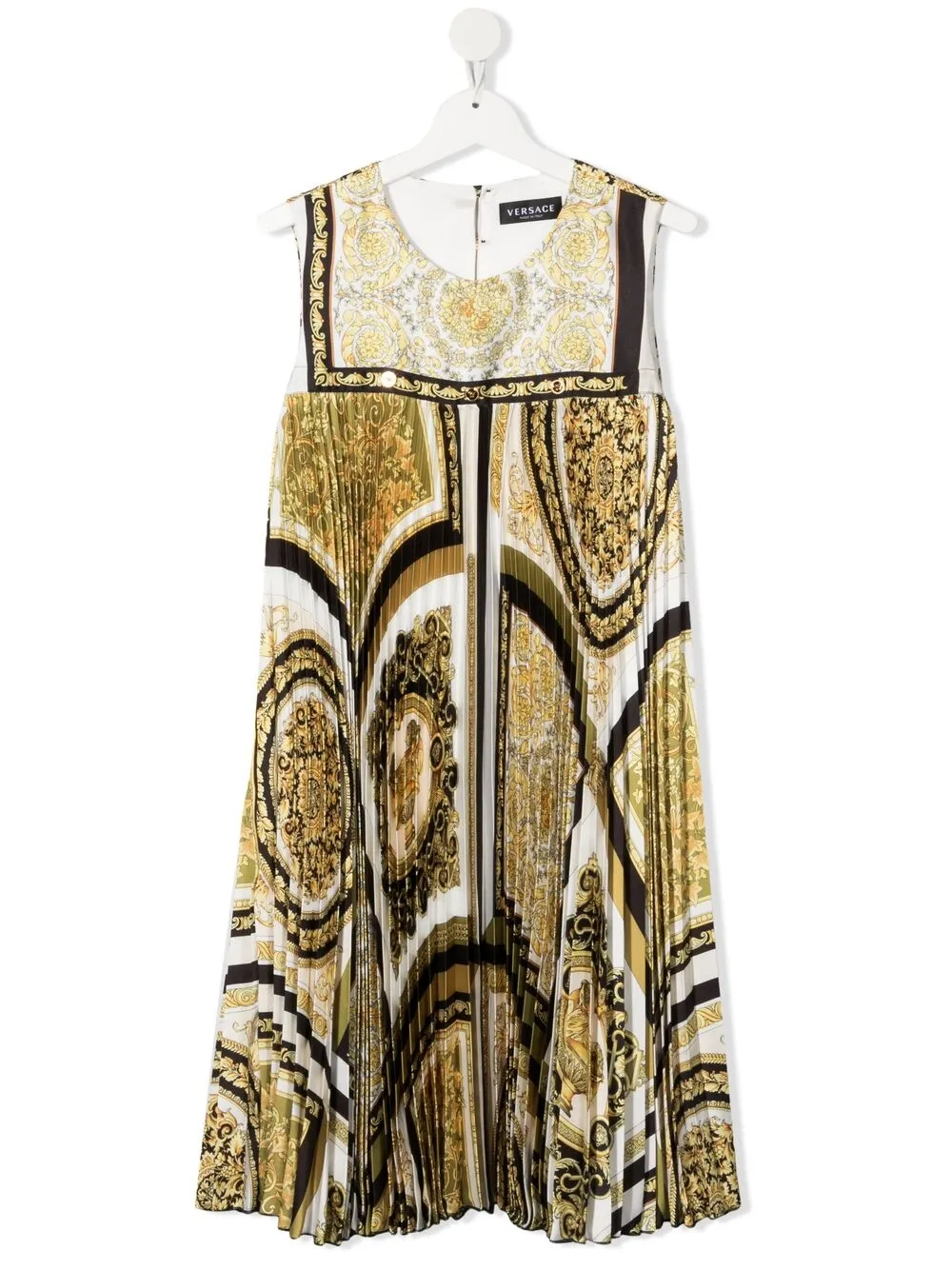фото Versace kids плиссированное платье с принтом barocco