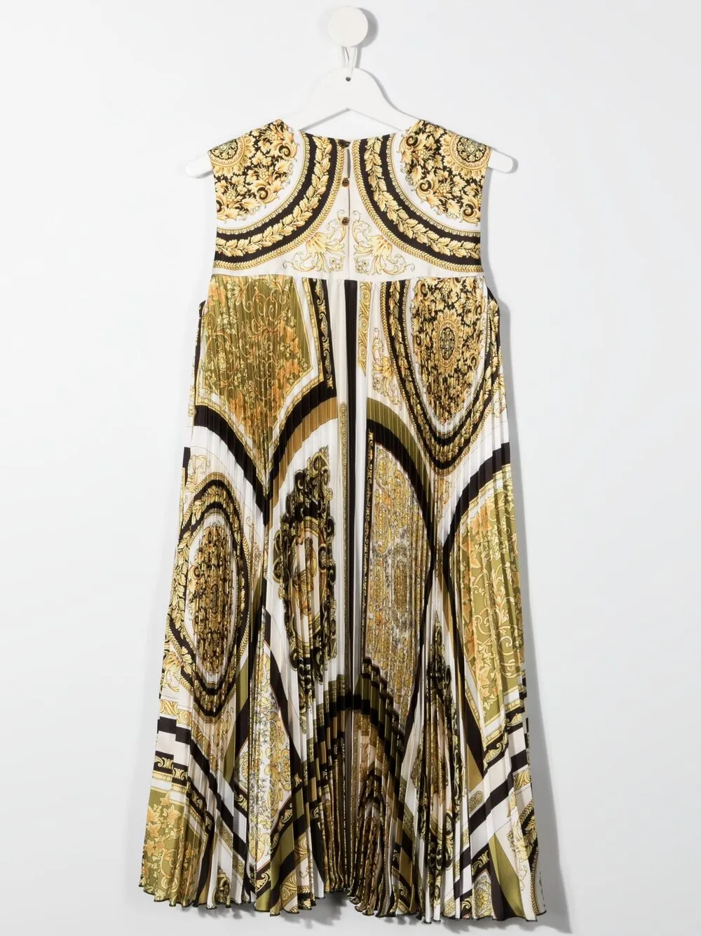 фото Versace kids плиссированное платье с принтом barocco