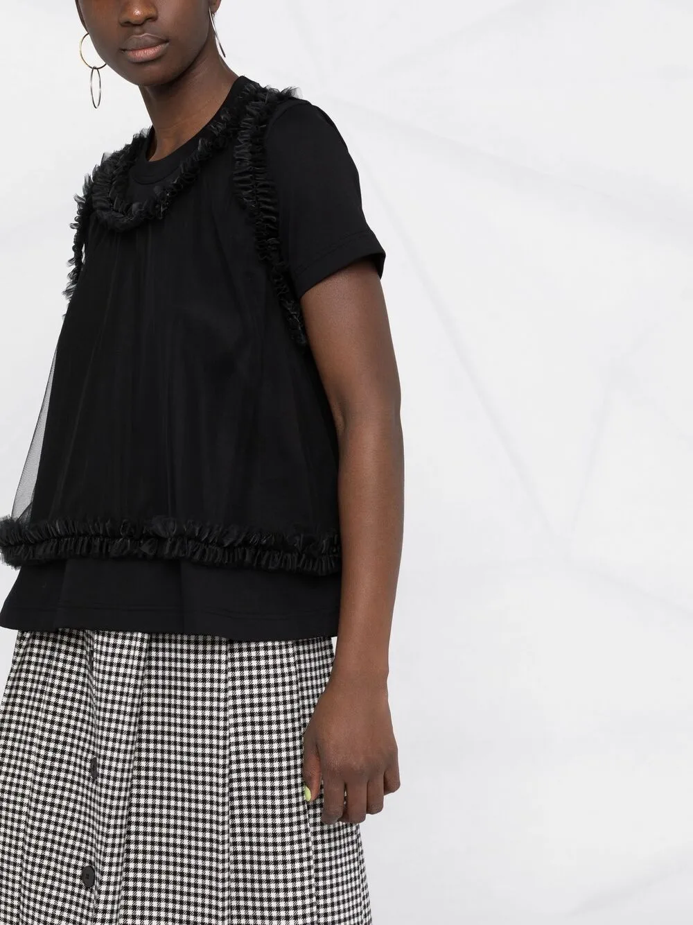 фото Comme des garçons noir kei ninomiya футболка с верхом из тюля