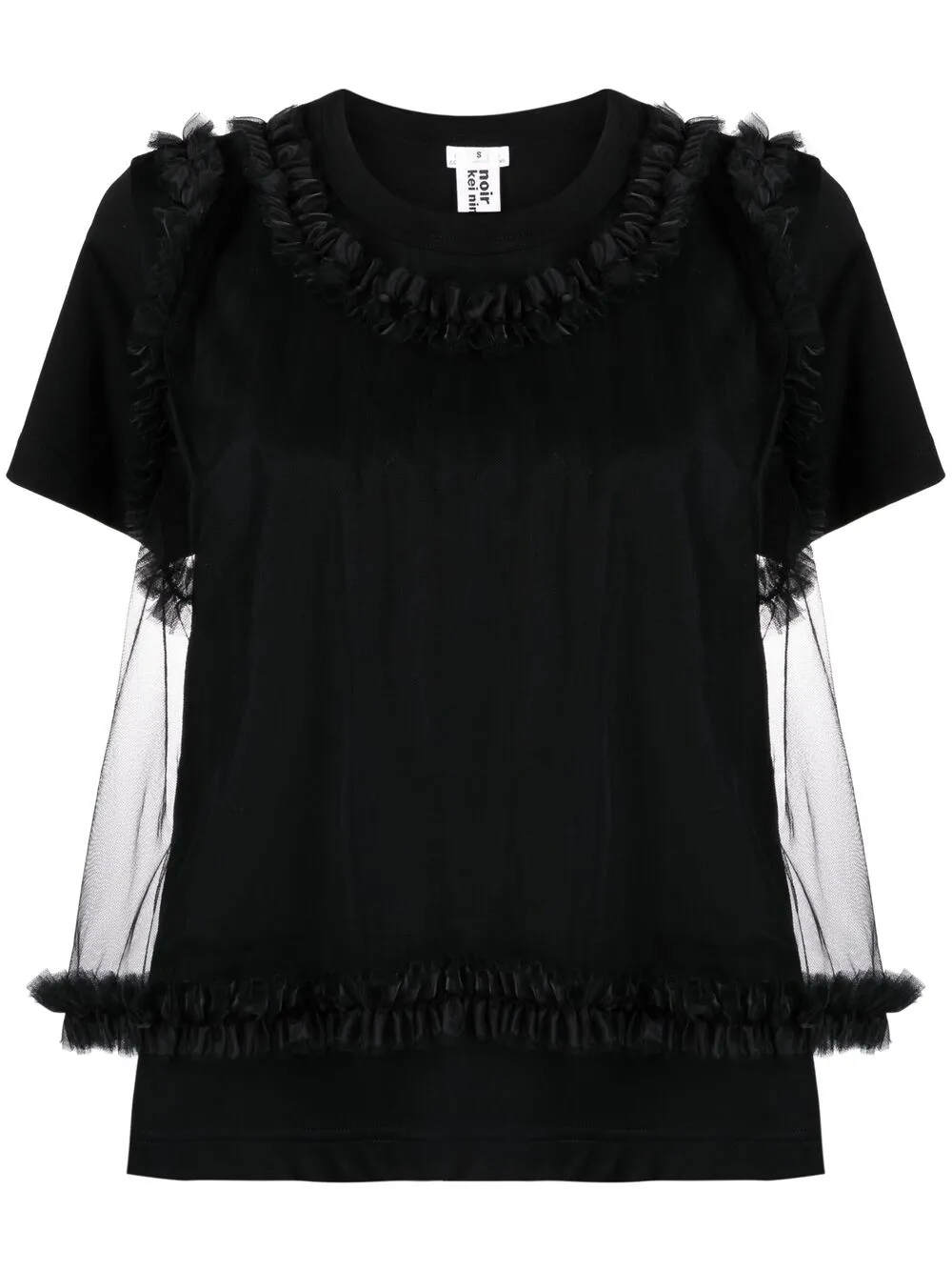 фото Comme des garçons noir kei ninomiya футболка с верхом из тюля