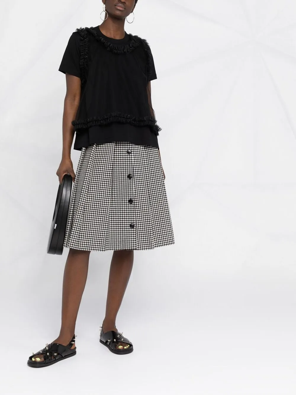 фото Comme des garçons noir kei ninomiya футболка с верхом из тюля