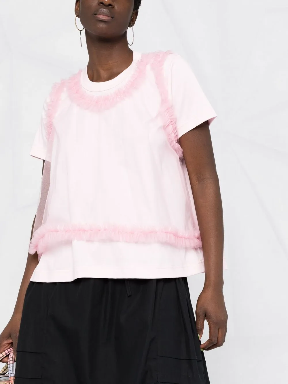 фото Comme des garçons noir kei ninomiya футболка с верхом из тюля