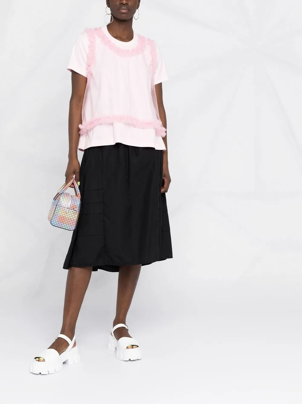 фото Comme des garçons noir kei ninomiya футболка с верхом из тюля