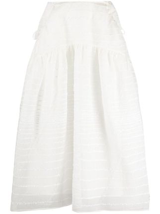 Cecilie Bahnsen Embroidered Flared Skirt - Farfetch