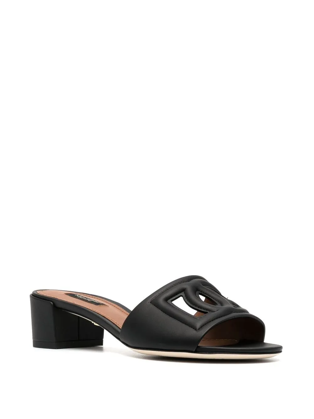 Shop Dolce & Gabbana Logo-embossed Mule Sandals In Black