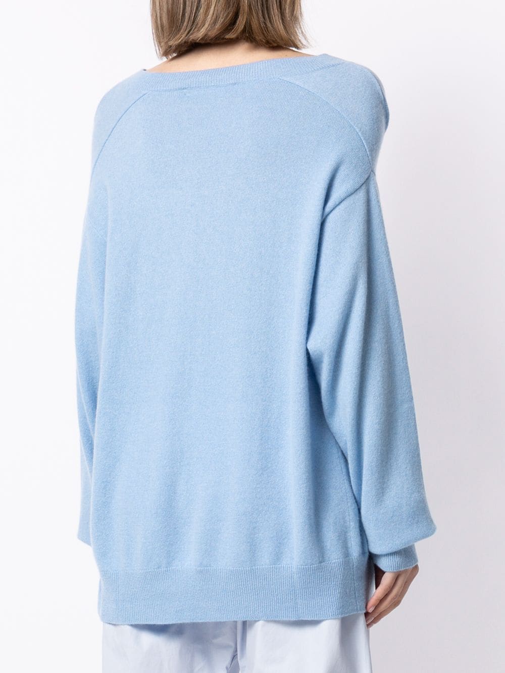 Shop Sofie D'hoore Oversized Fine-knit Cashmere Pullover In Blue