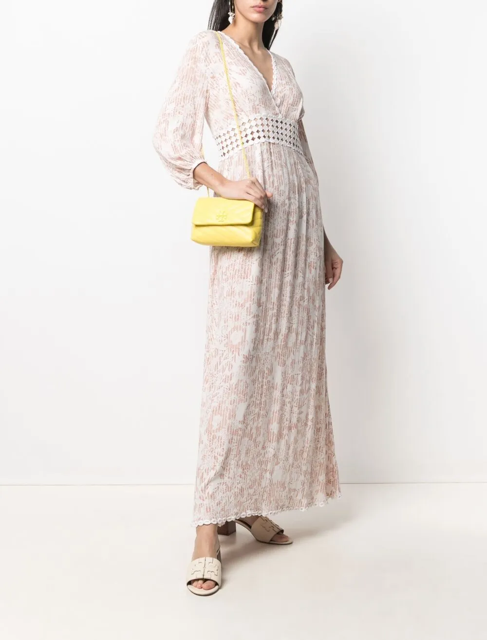 фото Poupette st barth платье-трапеция макси с цветочным принтом