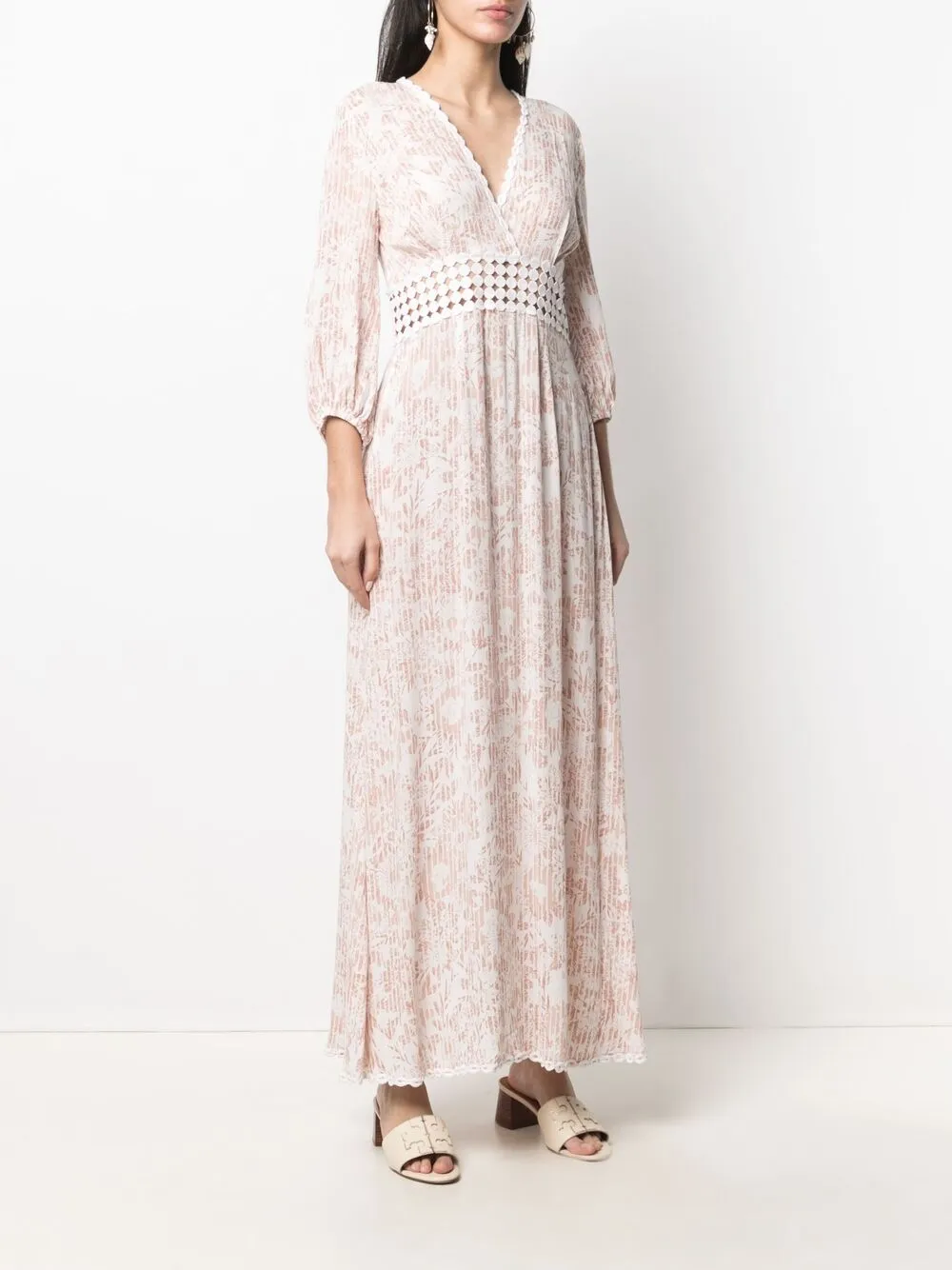 фото Poupette st barth платье-трапеция макси с цветочным принтом