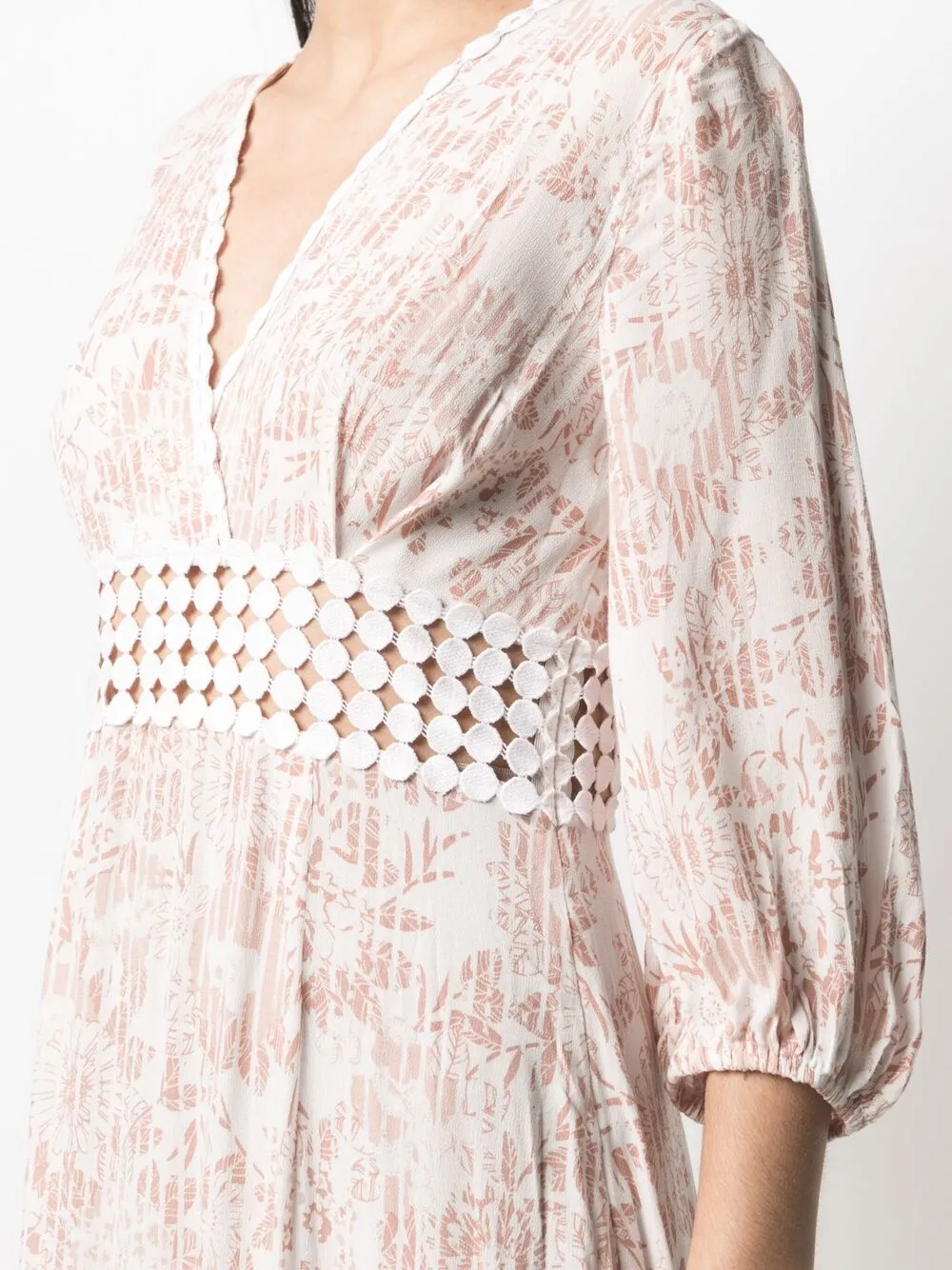 фото Poupette st barth платье-трапеция макси с цветочным принтом