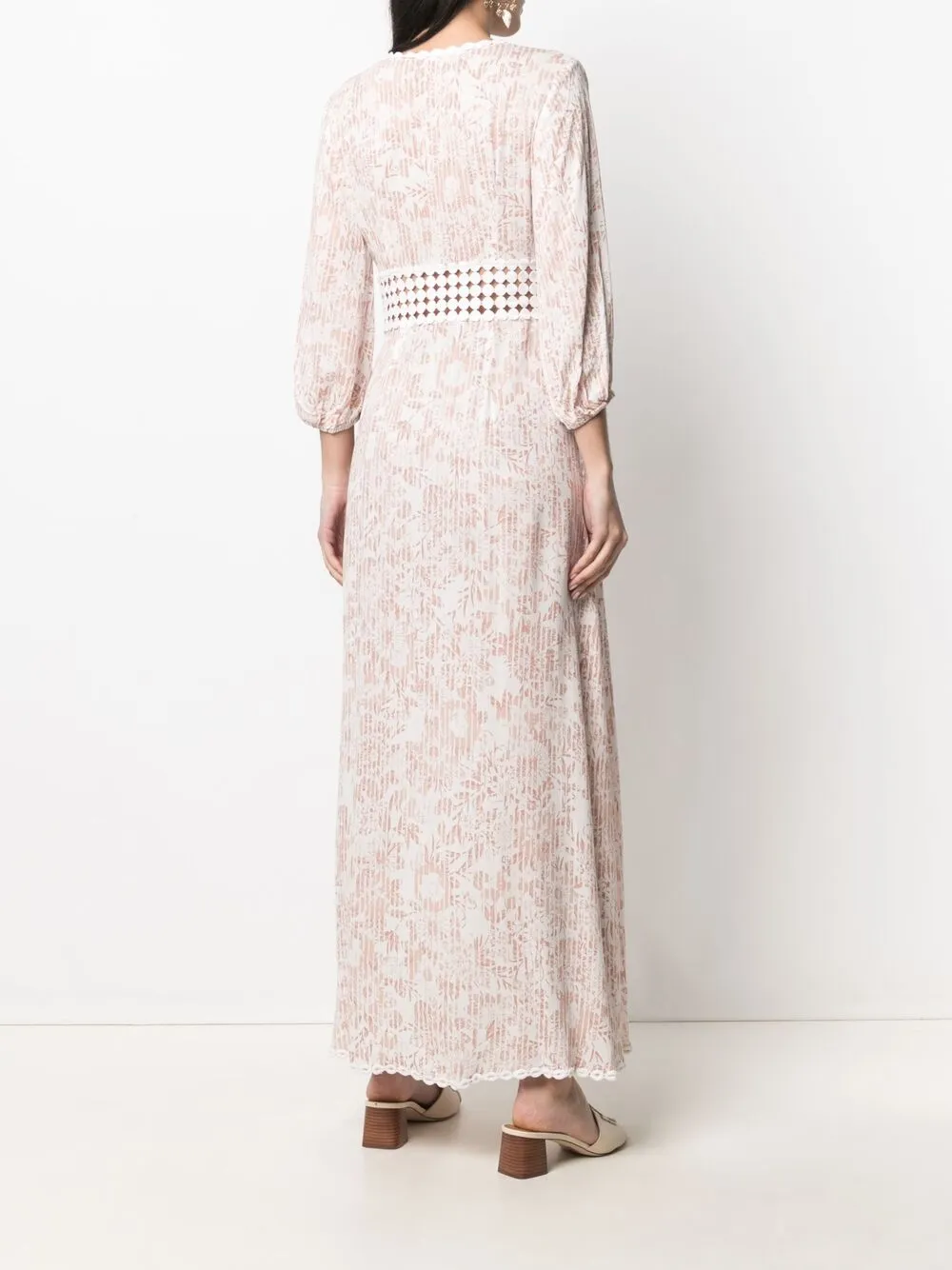 фото Poupette st barth платье-трапеция макси с цветочным принтом