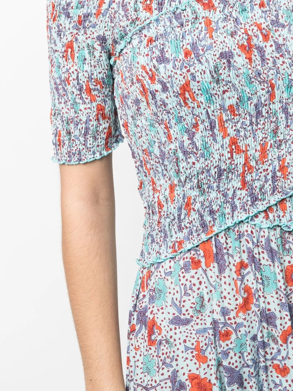 фото Poupette st barth платье-трапеция длины миди с цветочным принтом