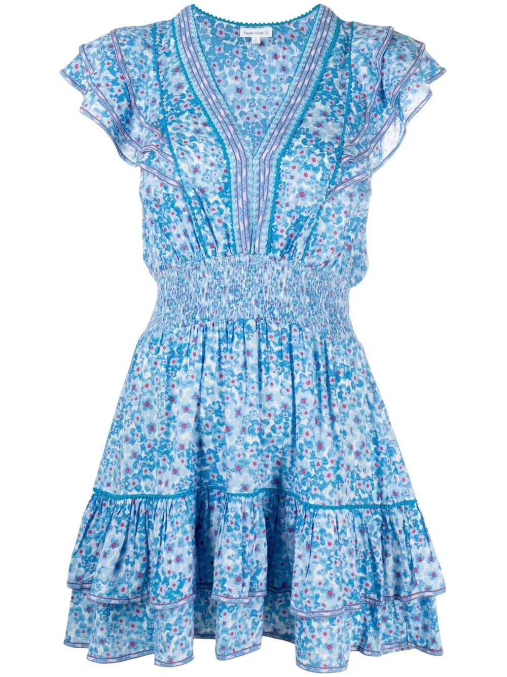 фото Poupette st barth платье мини с v-образным вырезом и принтом пейсли