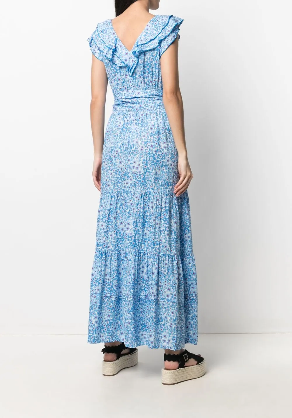 фото Poupette st barth платье-трапеция макси с цветочным принтом