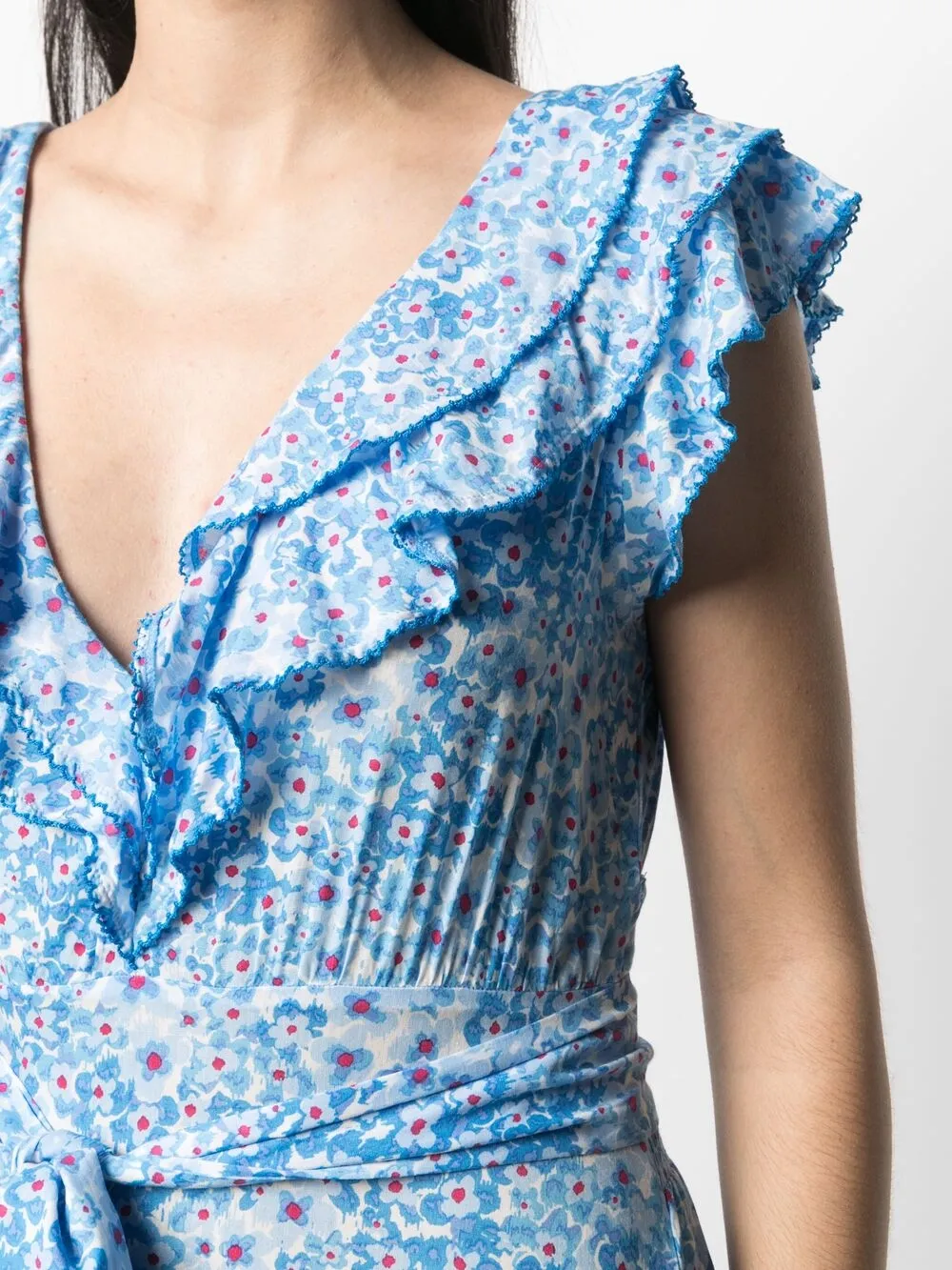 фото Poupette st barth платье-трапеция макси с цветочным принтом