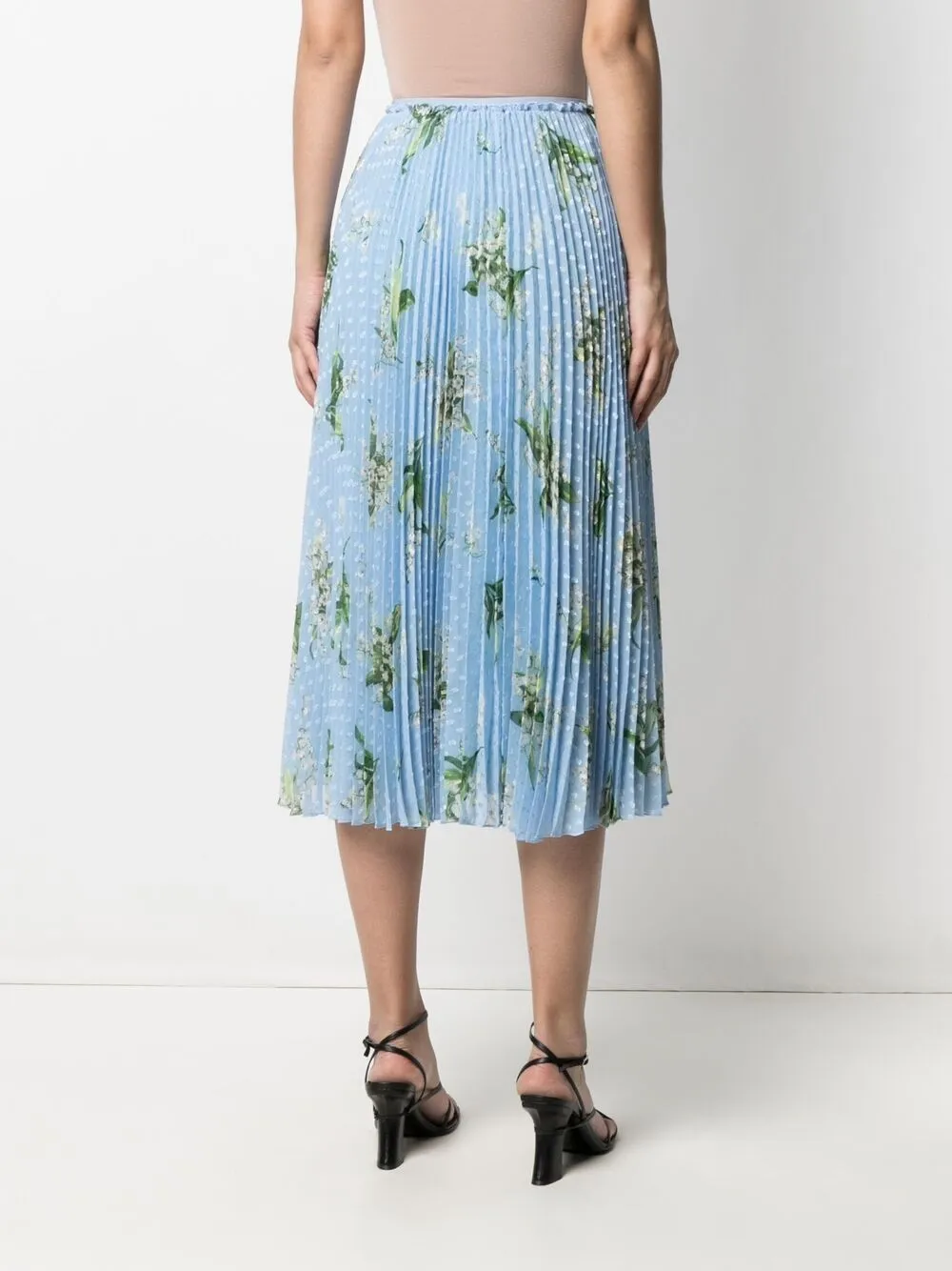 фото Red valentino плиссированная юбка с цветочным принтом