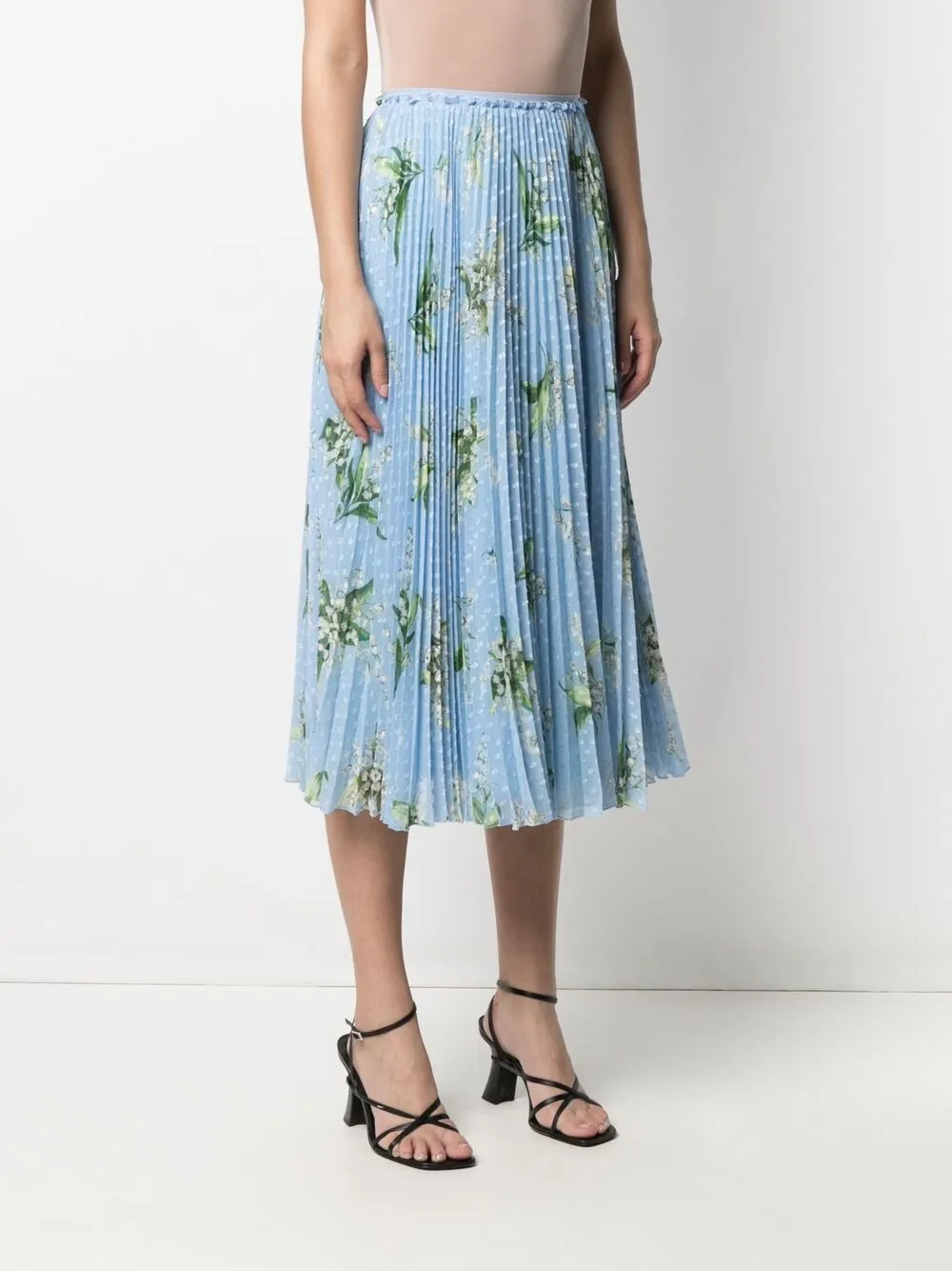 фото Red valentino плиссированная юбка с цветочным принтом