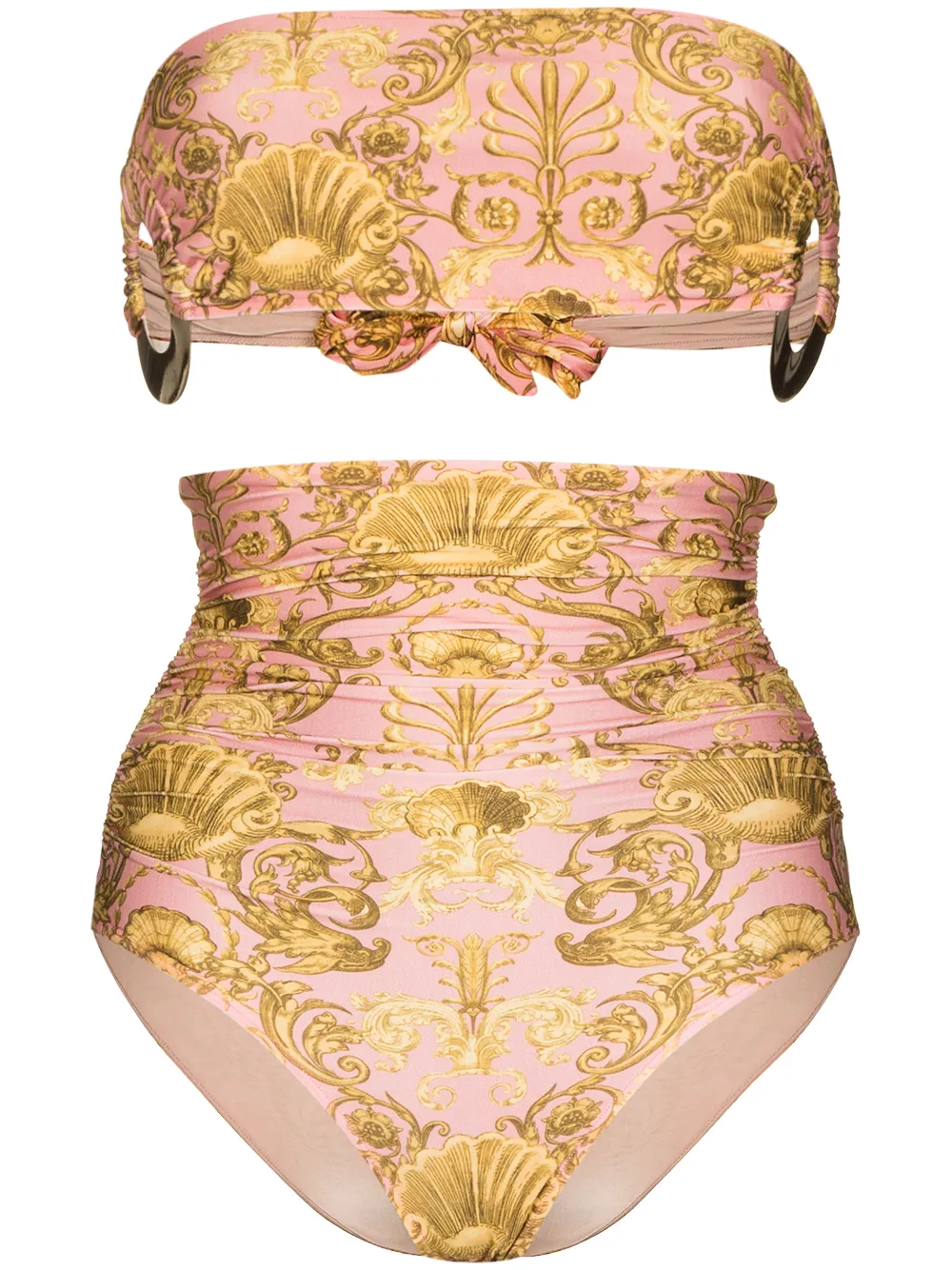 Image 1 of Adriana Degreas seashell-print strapless high-waist bikini