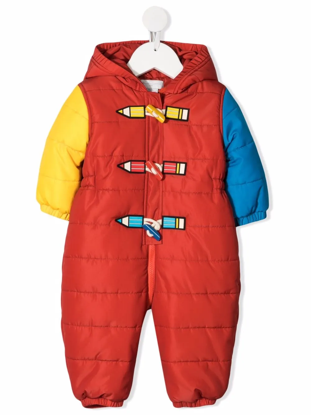 Stella McCartney Kids Snowsuit met colourblocking Rood