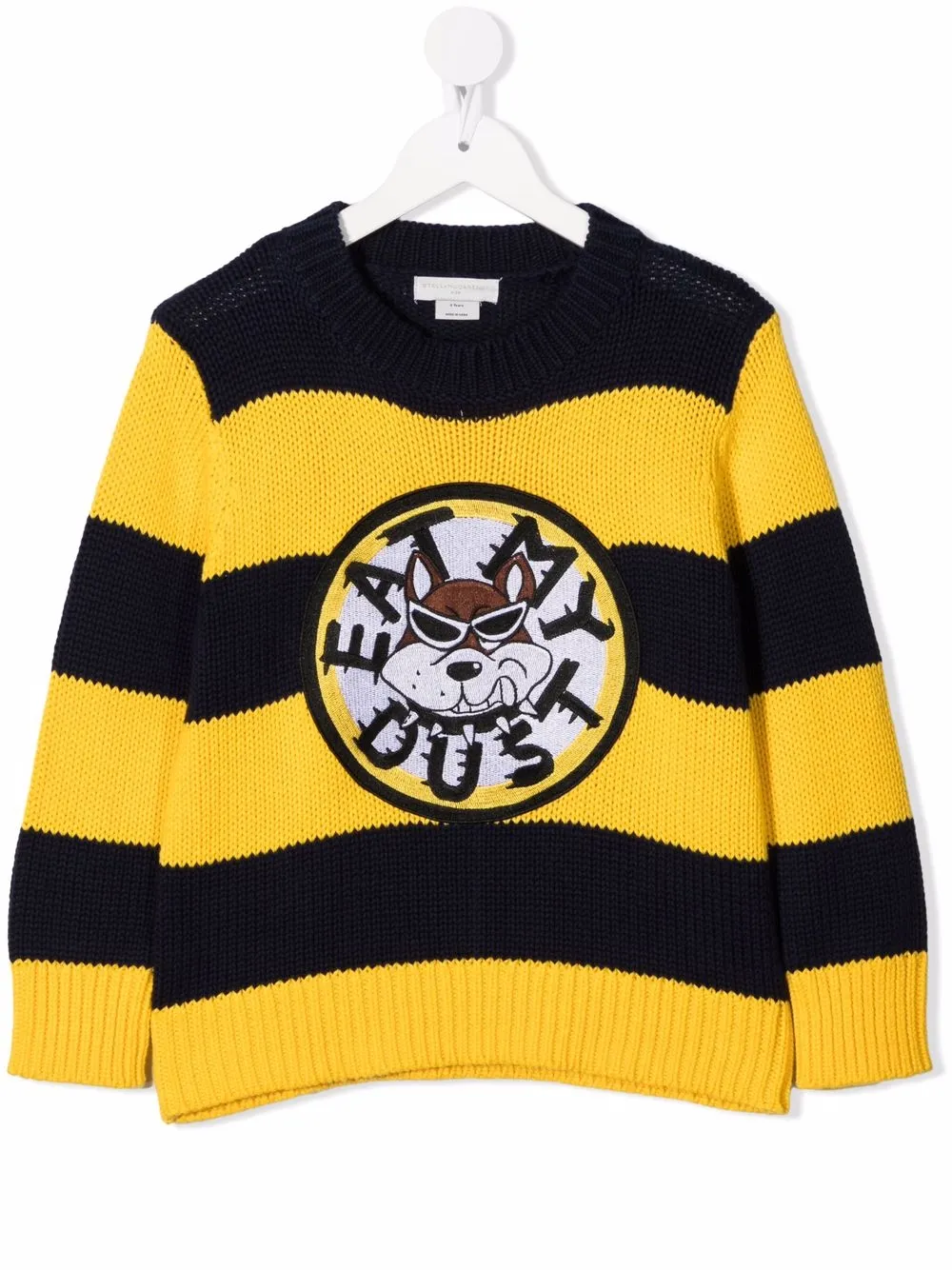 

Stella McCartney Kids suéter de dos tonos Eat My Dust - Amarillo