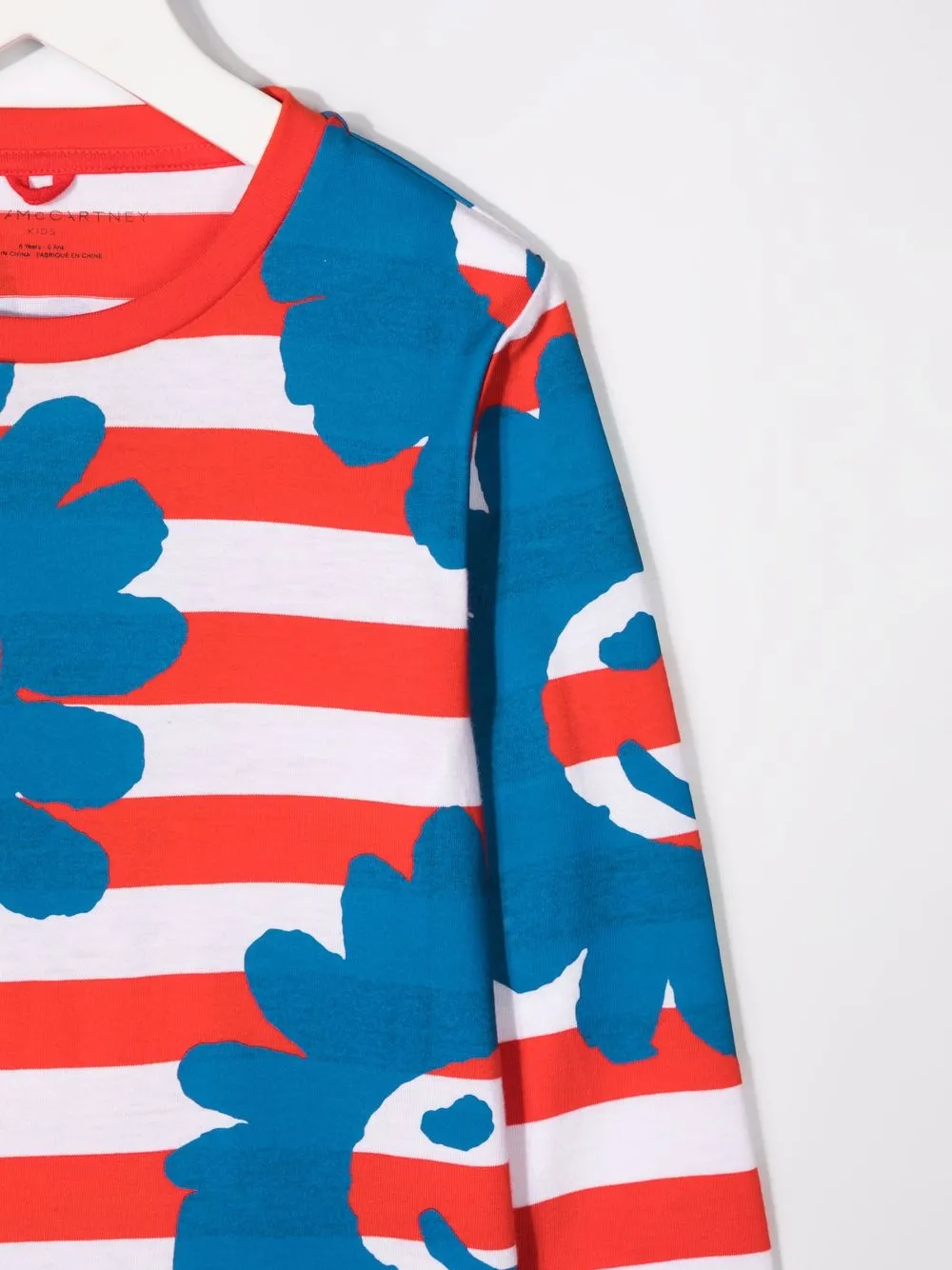 фото Stella mccartney kids футболка stripes & daisies с длинными рукавами