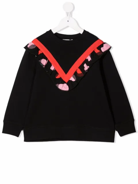 Stella McCartney Kids سويت شيرت بكرانيش وطبعة قلب