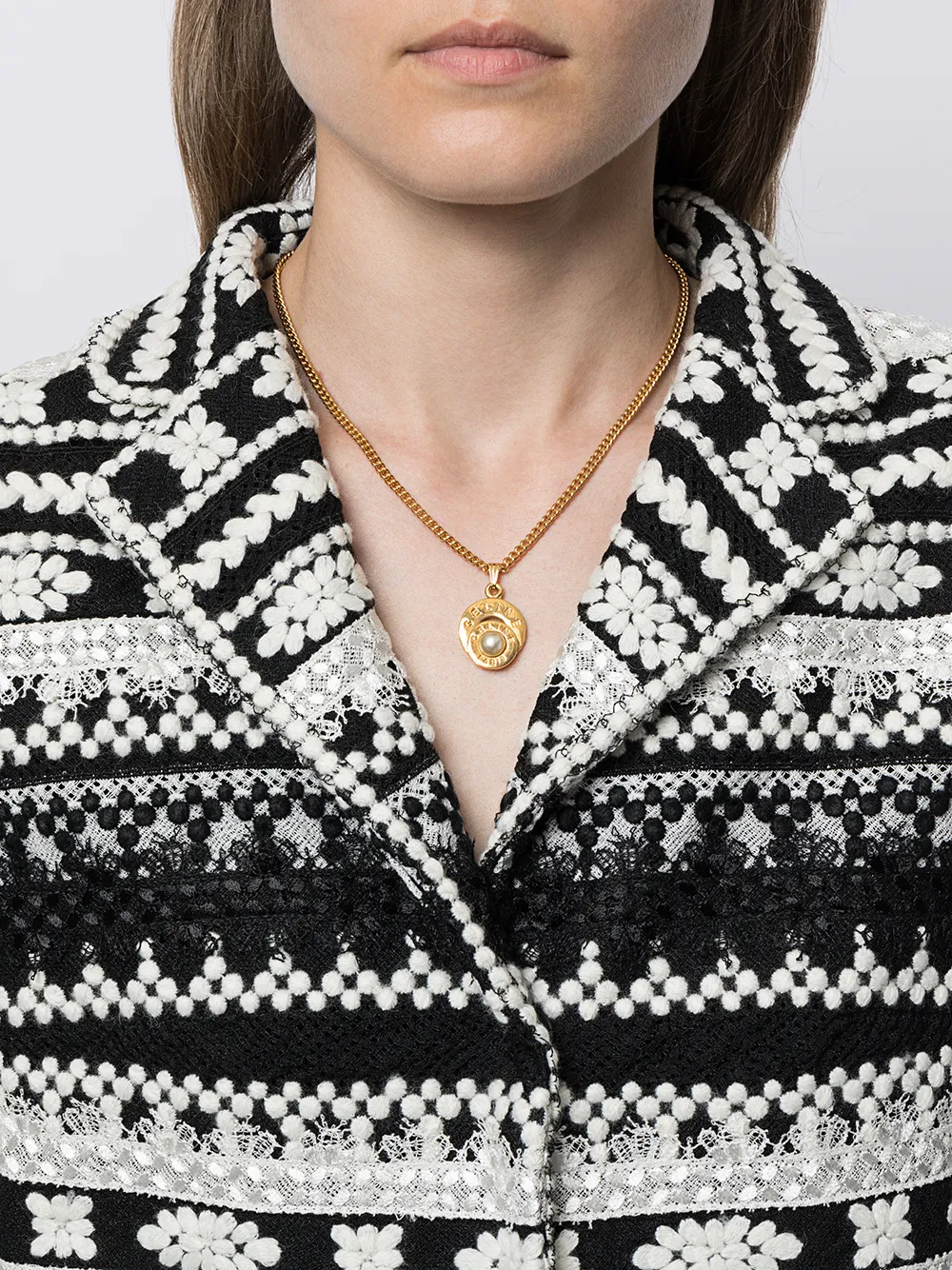 Image 2 of Céline Pre-Owned 1980s‐1990s pre-owned logo-pendant necklace