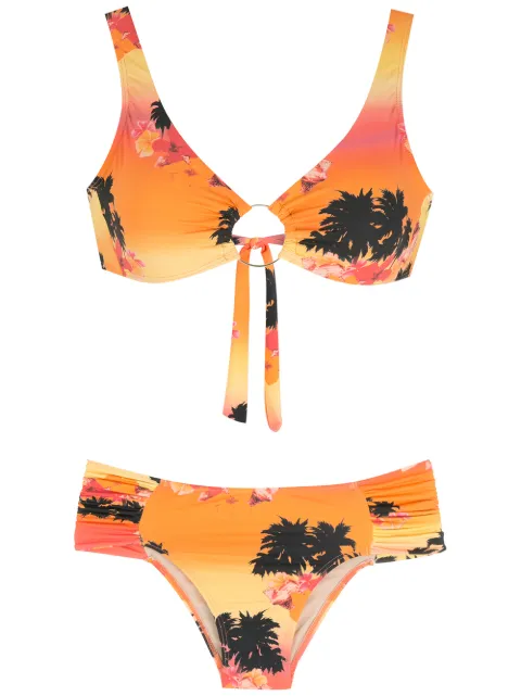 Amir Slama print Ilha de Hibiscus bikini set