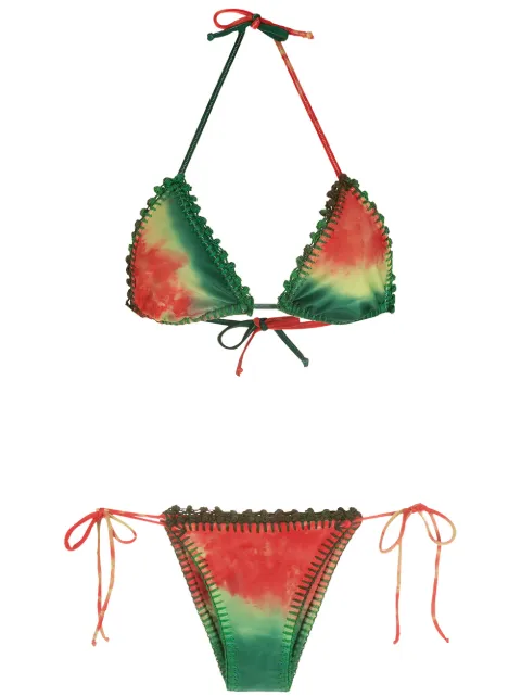 Amir Slama bikini tie-dye à broderies