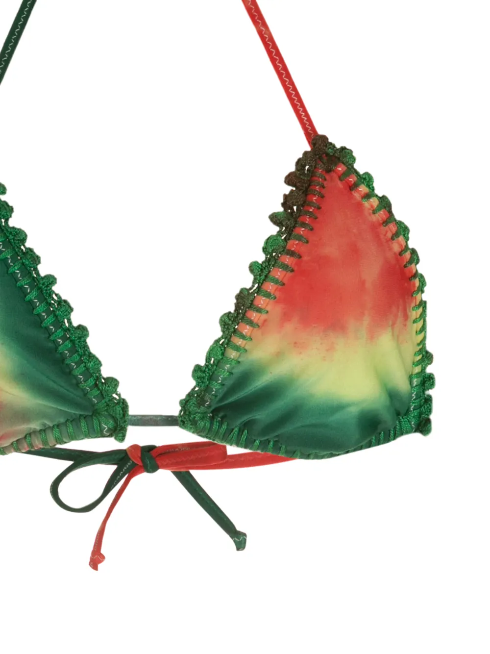 Shop Amir Slama Embroidery Tie Dye Bikini Set In Green