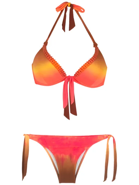 Amir Slama Tie Dye bow-detai bikini set