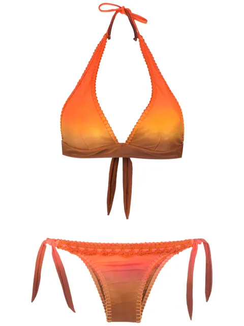 Amir Slama bikini tie-dye à broderies