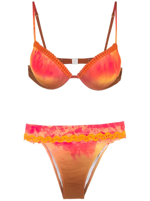 Amir Slama embroidery Tie Dye bikini set