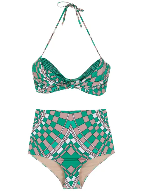 Amir Slama geometric print bikini set