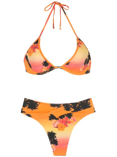 Amir Slama bikini con estampado Ilha de Hibiscus