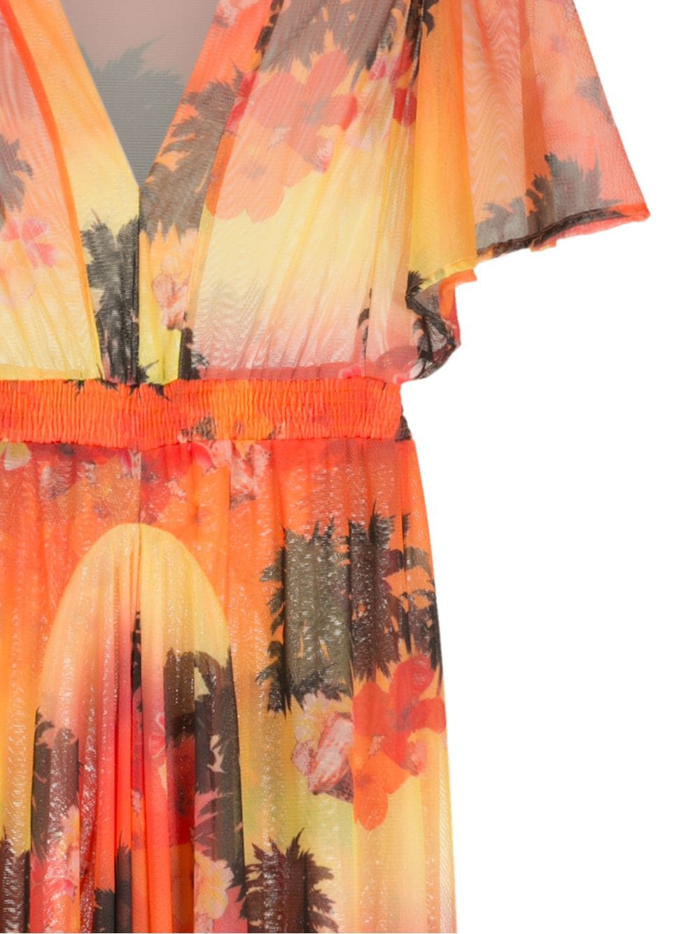 Shop Amir Slama Half-sleeves Long Dress In Orange