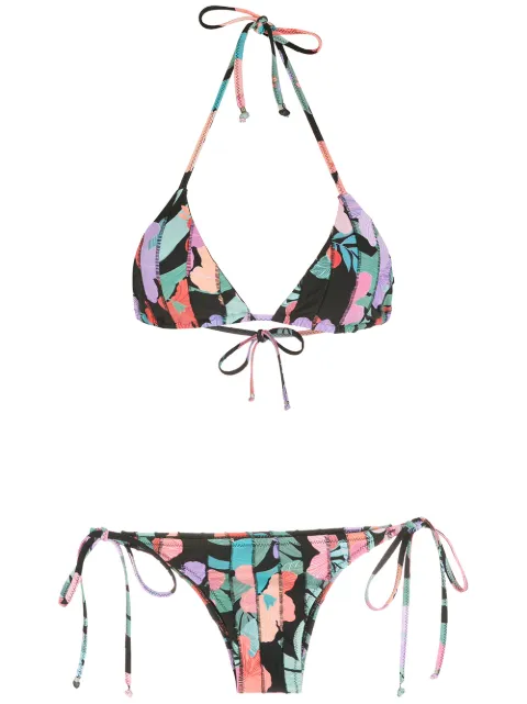 Amir Slama print Hibiscus bikini set