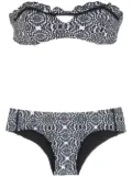 Amir Slama striped print bikini set - Black