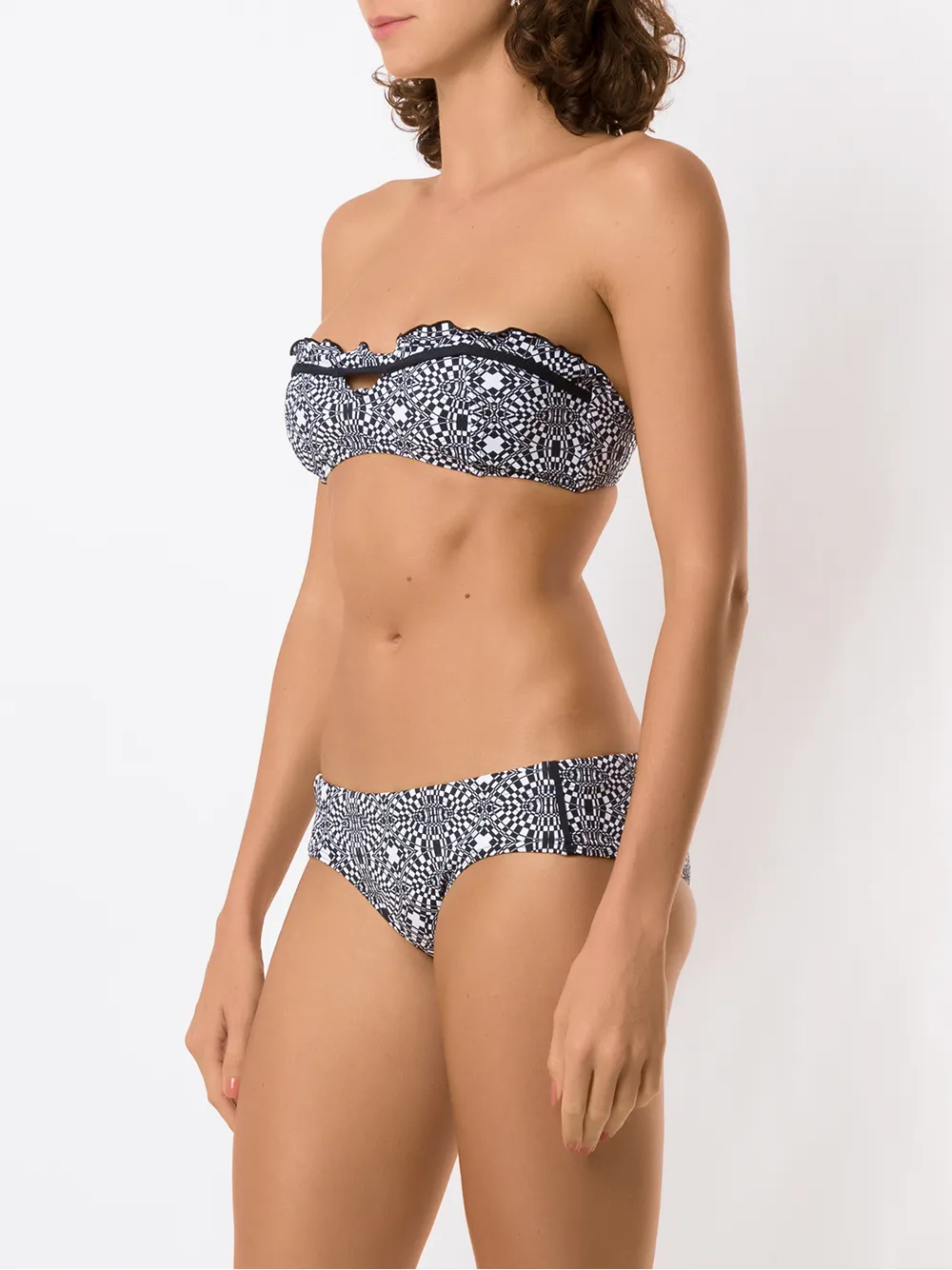 Amir Slama Striped Print Bikini Set In Black