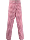 Comme Des Garçons Shirt pinstriped button-tab straight-leg trousers - Red