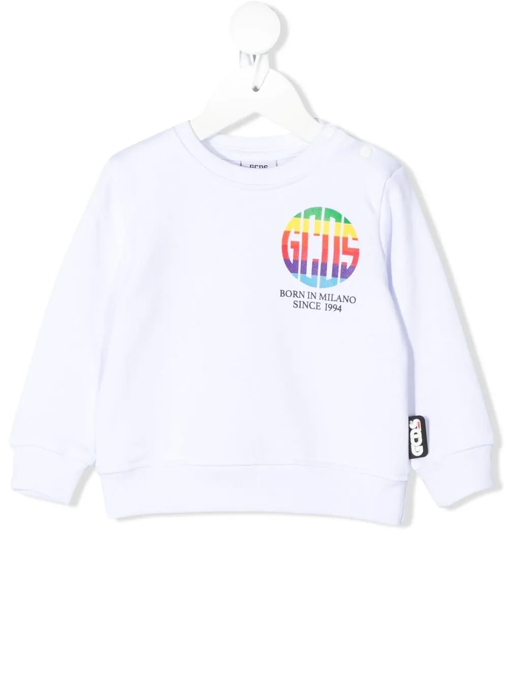 Gcds Babies' Logo-print Cotton Sweatshirt In 白色