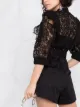 Self-Portrait lace trimmed playsuit