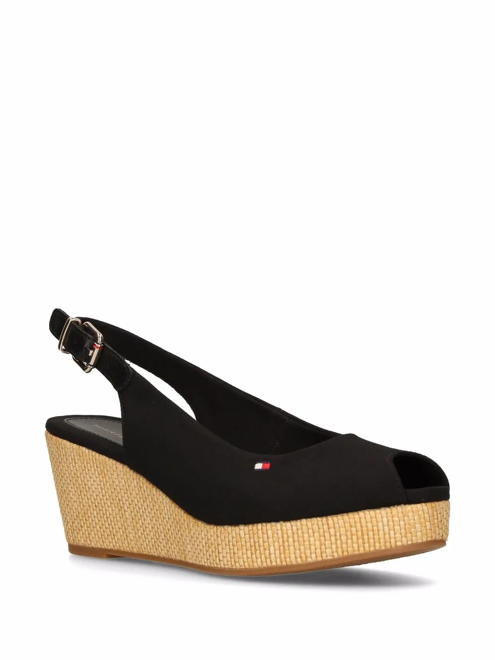 Tommy Hilfiger Elba slingback sandalen met sleehak Zwart