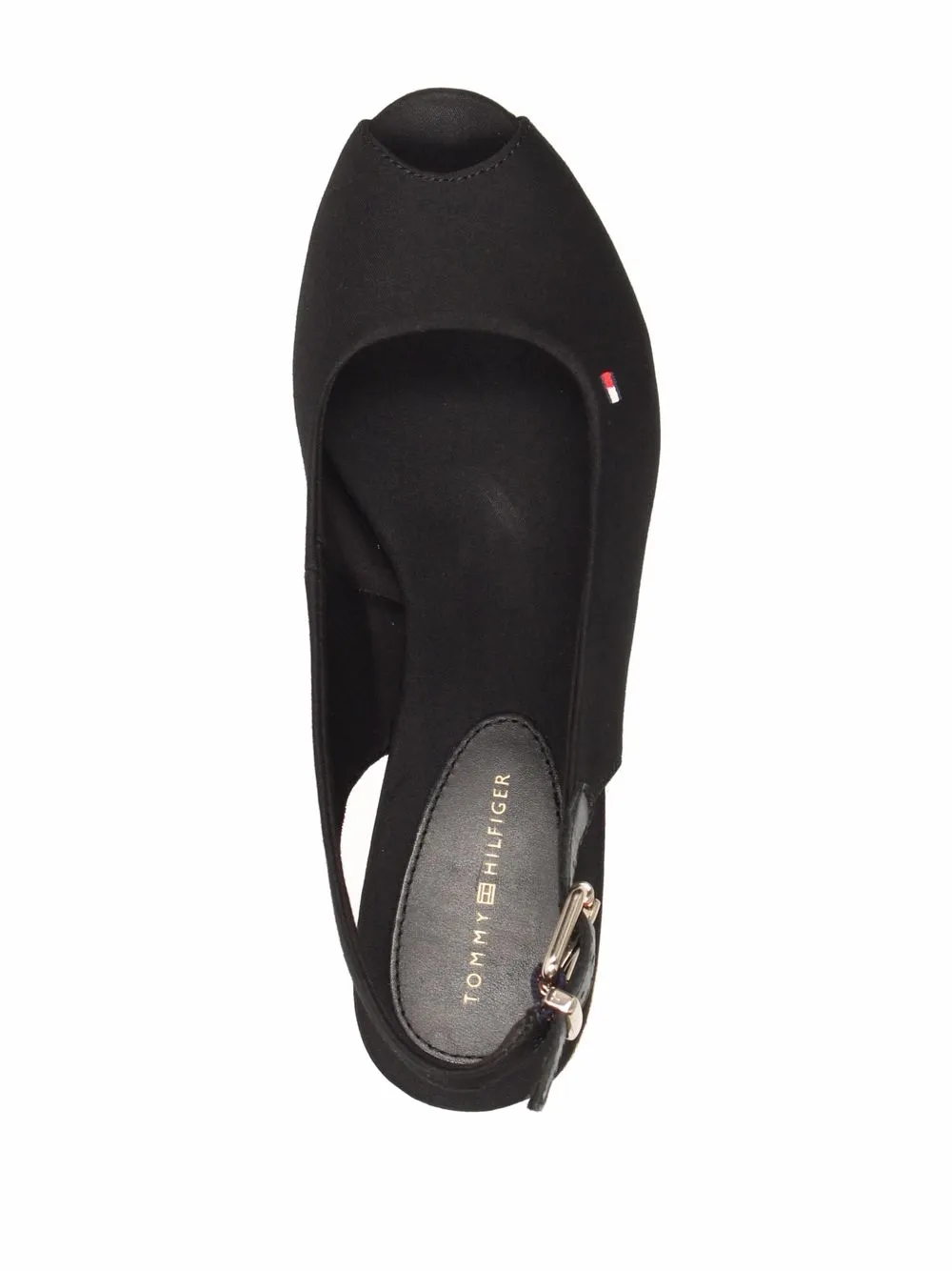 Tommy Hilfiger Elba slingback sandalen met sleehak Zwart